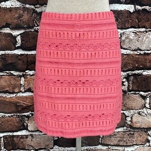 GAP Skirt Mini Coral Pink Eyelet Lace Size 10